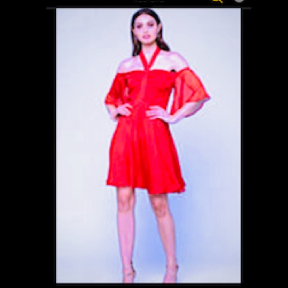 Brand New Bebe Off  Shoulder  Molten Lava Dress